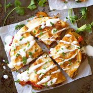 Smoked Gouda Mushroom Quesadilla - quick, easy, and colorful! Hits the spot every. single. time. | pinchofyum.com