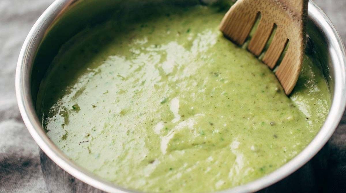 Breakfast enchiladas in a pan.