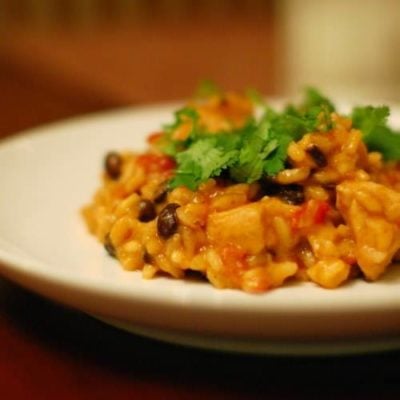 Cheesy Black Bean Risotto