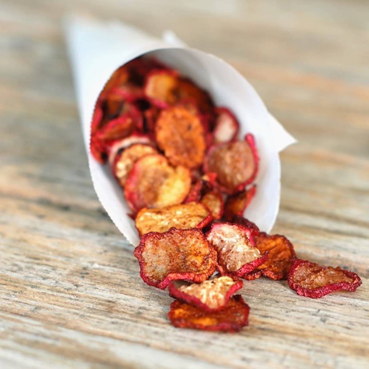 Cinnamon sugar radish chips.