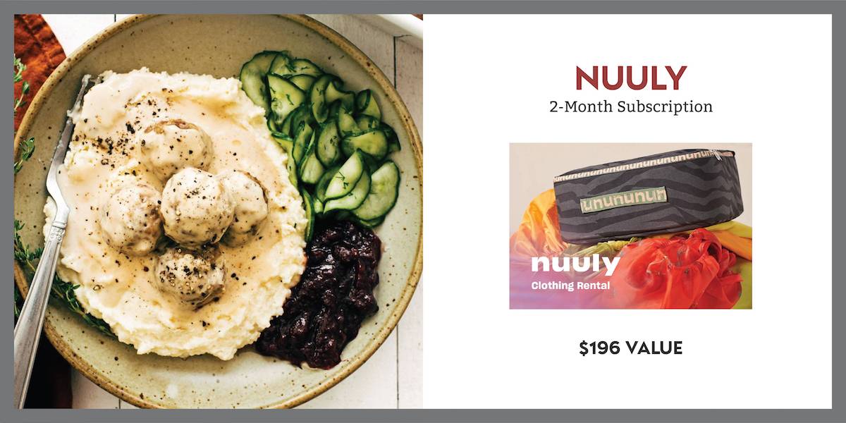 Nuuly prize with Swedish Meatballs.