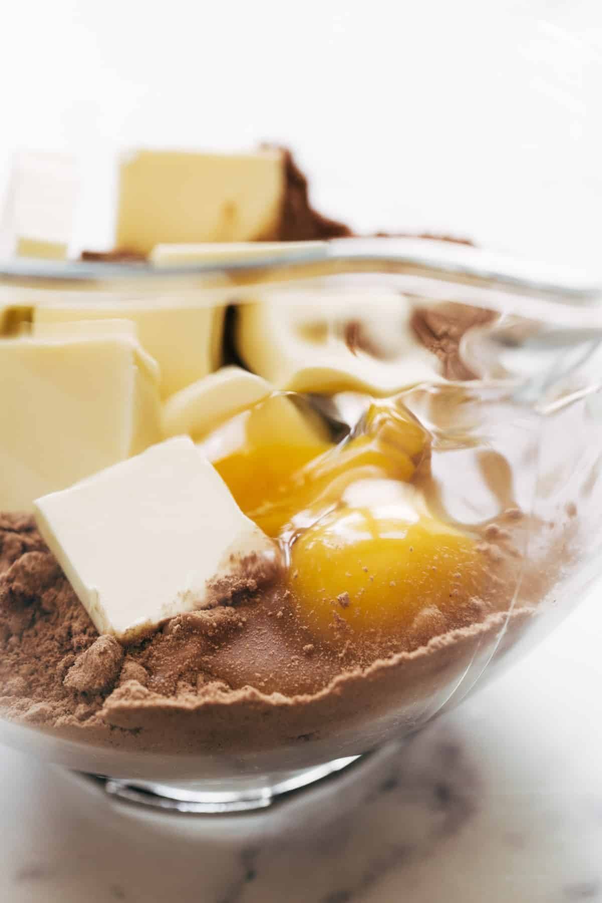 Ingredients in clear bowl.