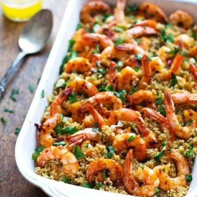 A picture of Garlic Butter Shrimp and Quinoa